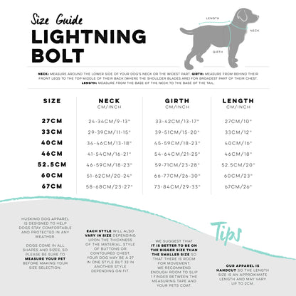 Huskimo Dog Coat Lightning Bolt Blue