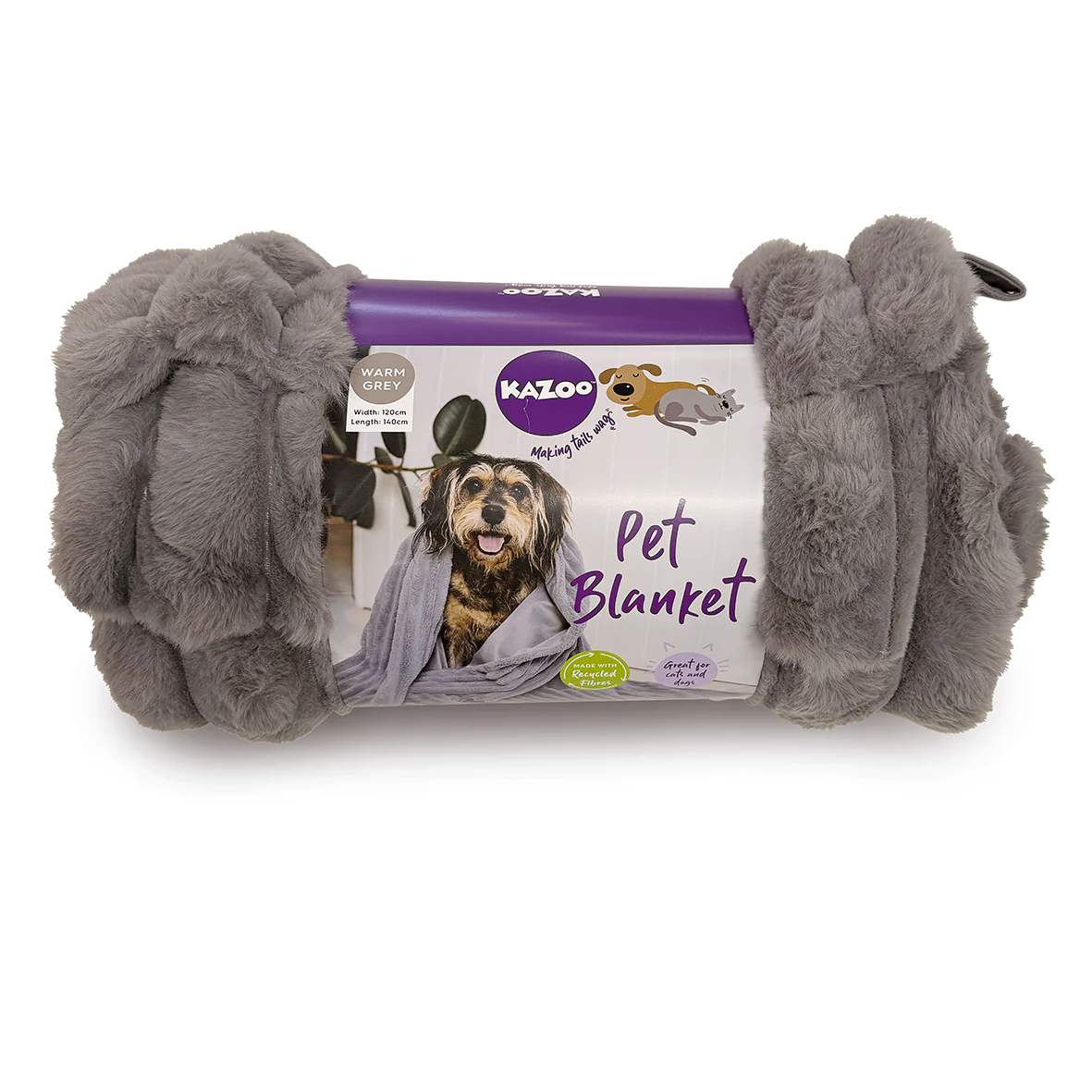 Kazoo Ribbed Pet Blanket Warm Grey