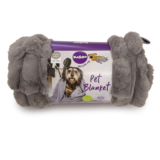 Kazoo Ribbed Pet Blanket Warm Grey