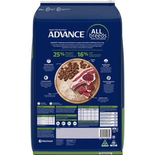 ADVANCE All Breed Lamb & Rice Dry Dog Food 20kg