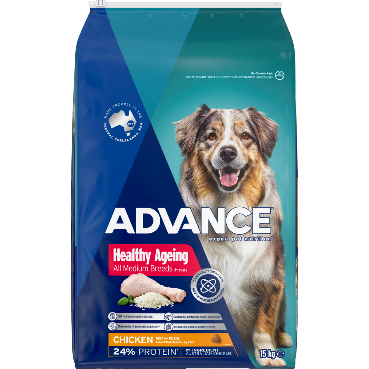 Advance Healthy Ageing Medium Breed Chicken with Rice Dry Dog Food