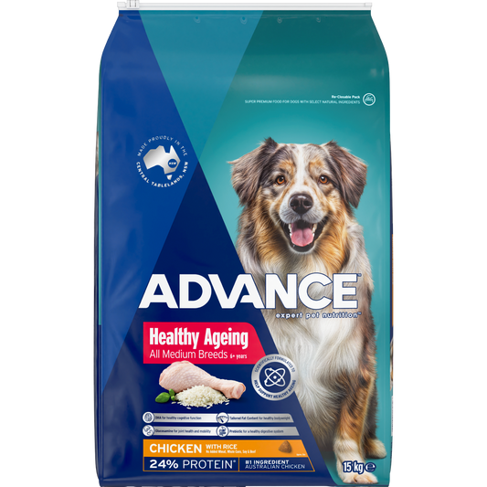 Advance Healthy Ageing Medium Breed Chicken with Rice Dry Dog Food