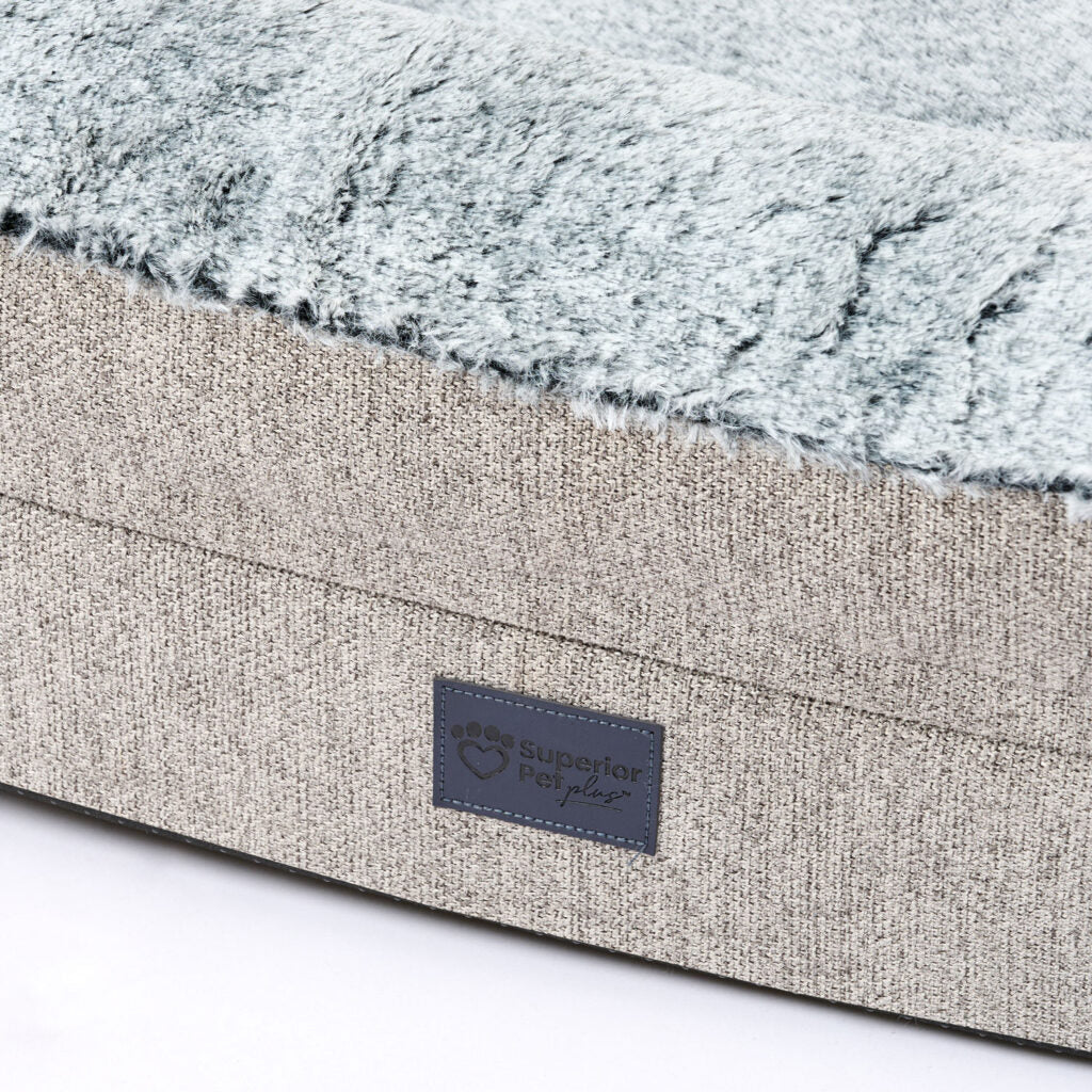 Superior Pet Goods Orthopaedic Memory Rest Harlow Grey & Artic Fur