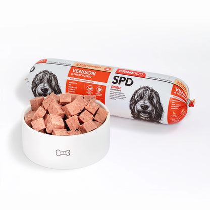Prime100 SPD Venison & Sweet Potato Dog Food Roll 2kg