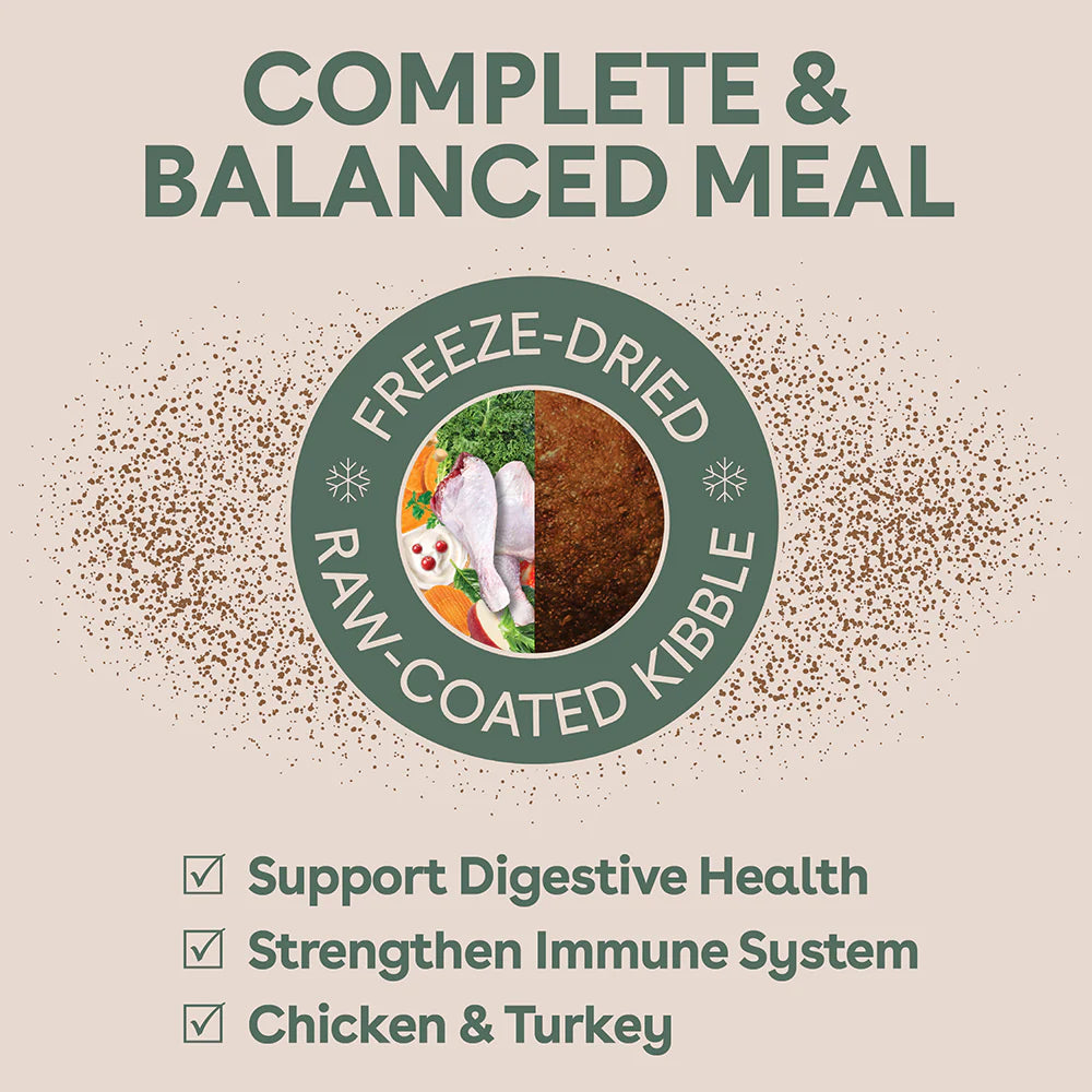 Pure Life Freeze-Dried Raw-Coated Kibble Chicken & Turkey for Dogs 2.5kg