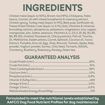 Pure Life Freeze-Dried Raw-Coated Kibble Chicken & Turkey for Dogs 2.5kg