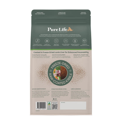 Pure Life Freeze-Dried Raw-Coated Kibble Lamb & Kangaroo for Adult Dogs 2.5kg
