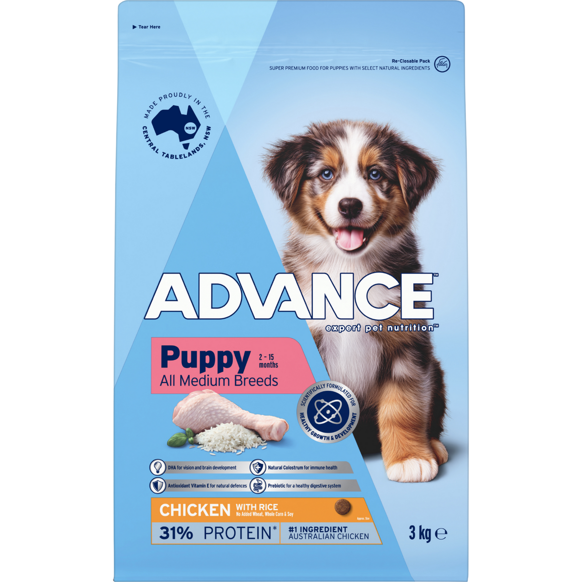Advance Puppy Medium Breed Chicken with Rice Dry Dog Food