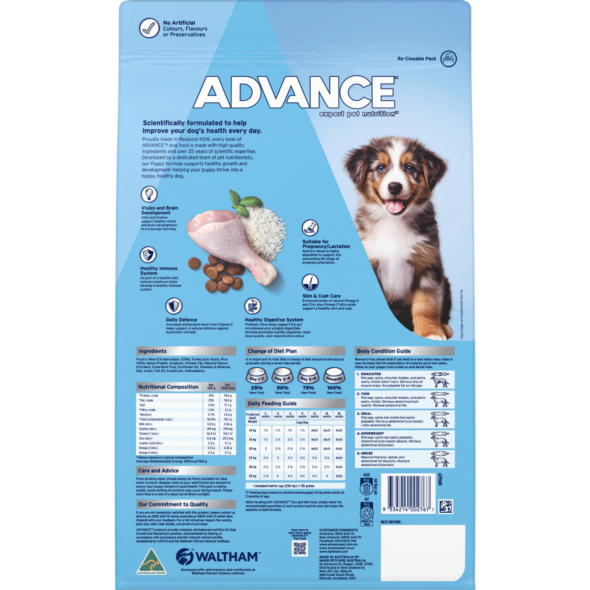 Advance Puppy Medium Breed Chicken with Rice Dry Dog Food