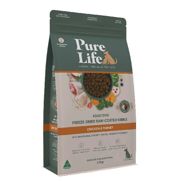 Pure Life Freeze-Dried Raw-Coated Kibble Chicken & Turkey