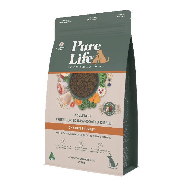 Pure Life Freeze-Dried Raw-Coated Kibble Chicken & Turkey