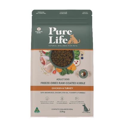 Pure Life Freeze-Dried Raw-Coated Kibble Chicken & Turkey