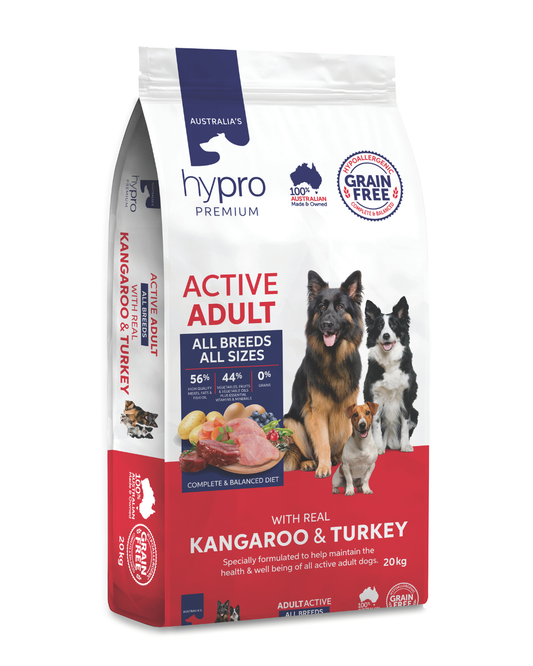 Hypro Premium Grain Free Kangaroo & Turkey Active Adult Dry Dog Food