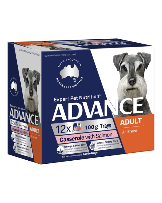 ADVANCE Wet Adult Dog Casserole with Salmon 100g x 12