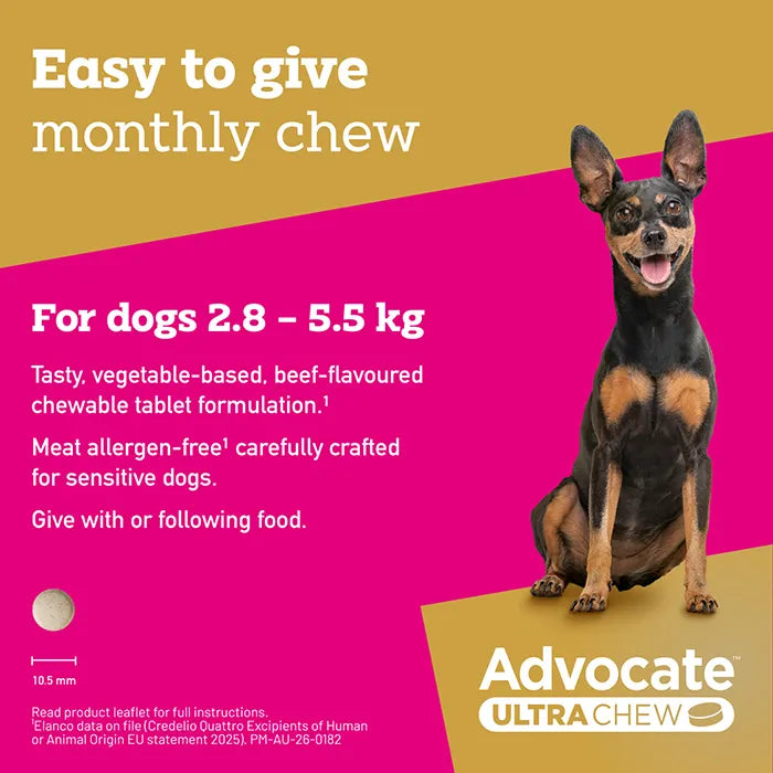 Advocate Ultra Chew for Small Dogs 2.9-5.5kg