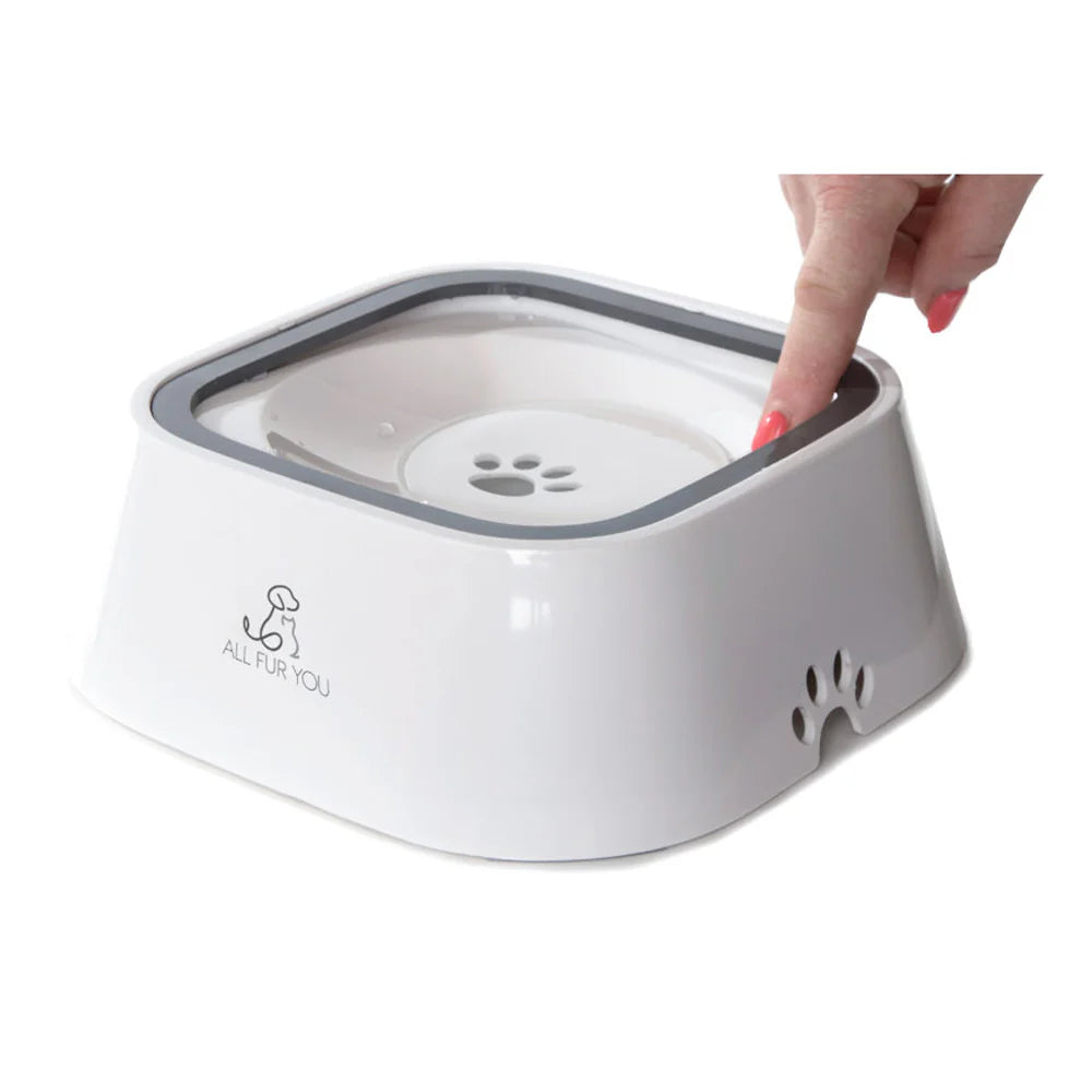 All Fur You Anti Splash Grey Dog Water Bowl