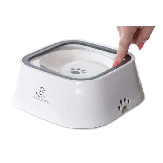 All Fur You Anti Splash Grey Dog Water Bowl