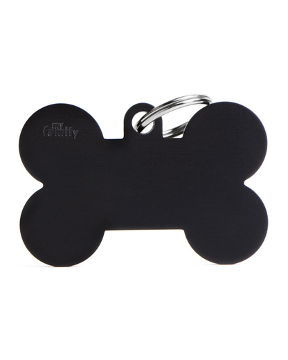 My Family Basic Bone Black ID Tag