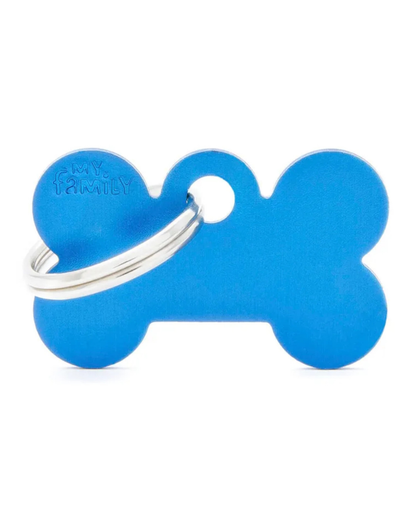 My Family Basic Bone Blue ID Tag
