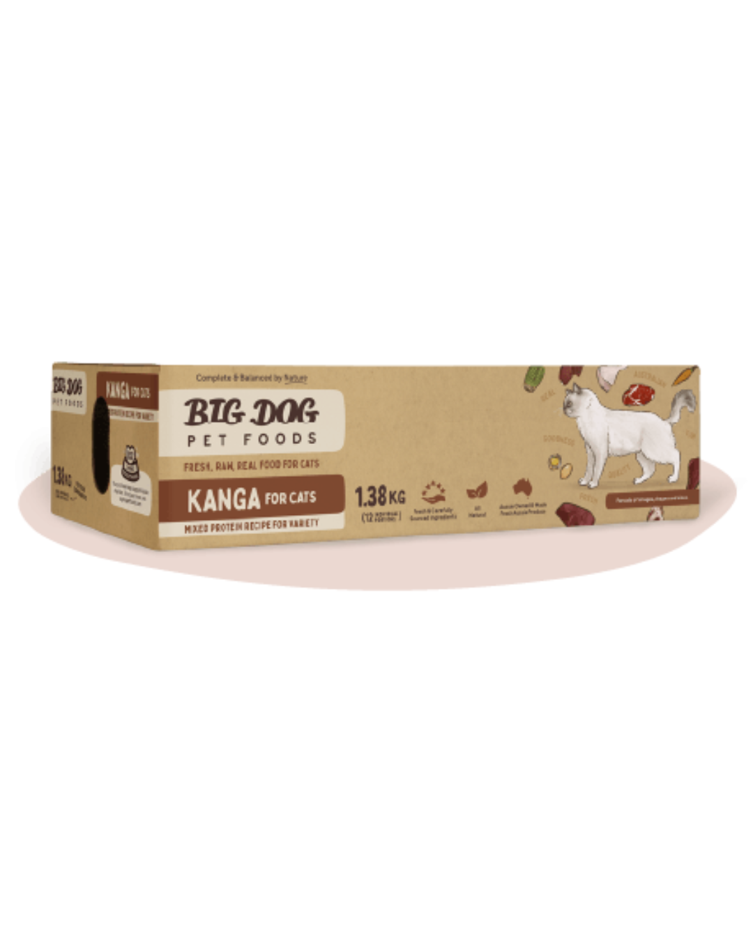 Big Dog Kangaroo Raw Cat Food (12x115g/1.38kg)