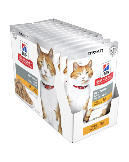 Hill's Science Diet Young Adult Neutered Cat Chicken Wet Cat Food Pouches