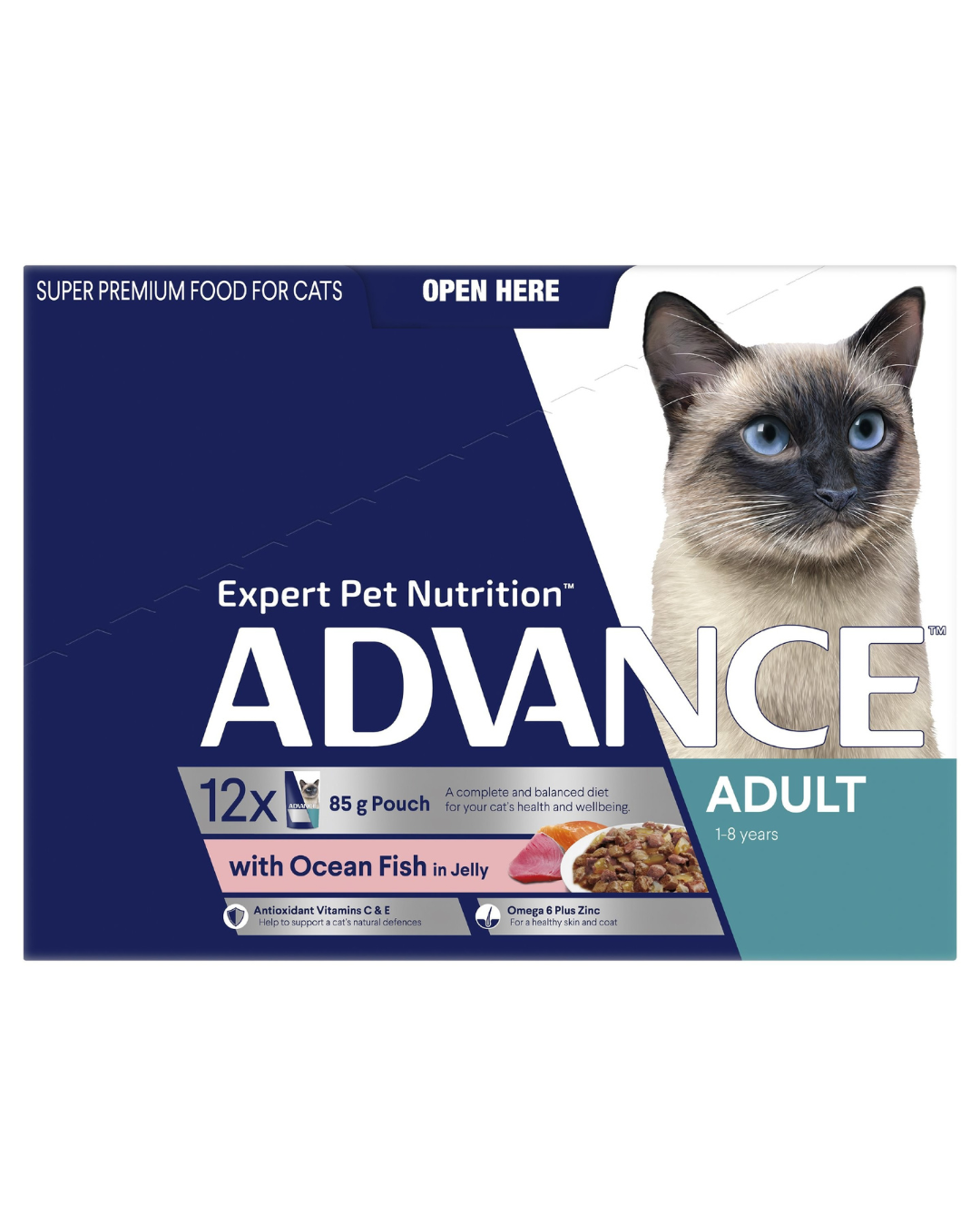 Advance Adult Wet Cat Food Ocean Fish In Jelly