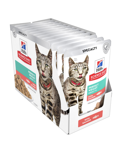 Hill's Science Diet Adult Perfect Weight Salmon Wet Cat Food Pouches