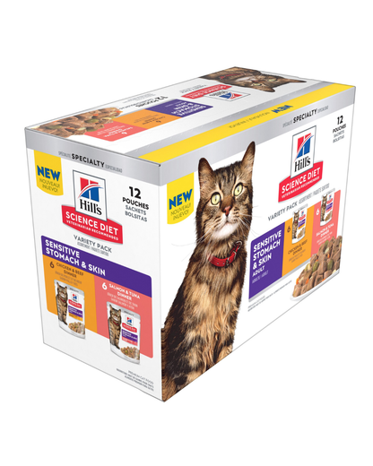 Hill's Science Diet Adult Sensitive Skin & Stomach Variety Pack Cat Food Pouches