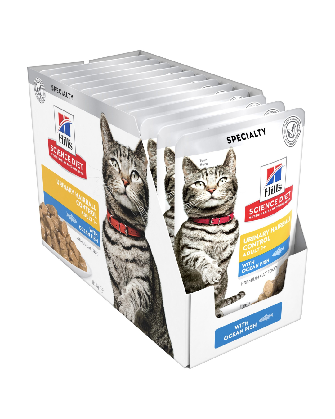 Hill's Science Diet Adult Urinary Hairball Control Ocean Fish Wet Cat Food Pouches