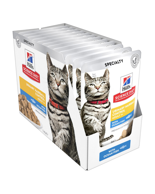 Hill's Science Diet Adult Urinary Hairball Control Ocean Fish Wet Cat Food Pouches