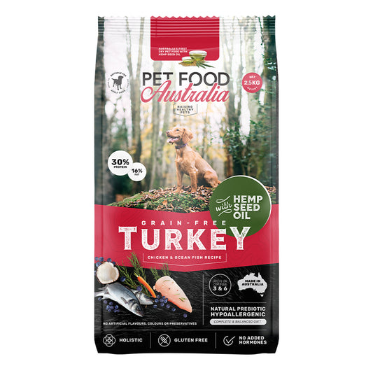 Pet Food Australia Adult Grain-Free Turkey, Chicken & Ocean Fish Recipe Dry Dog Food 2.5kg