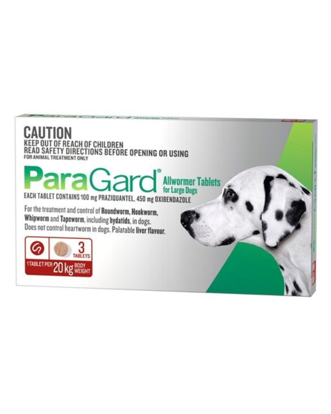 Paragard All Wormer Large Dog 10-20kg 3 Tabs