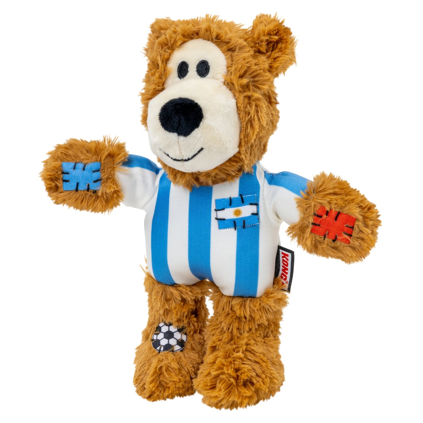 KONG Wild Knots Soccer Teddy Argentina Medium Limited Edition