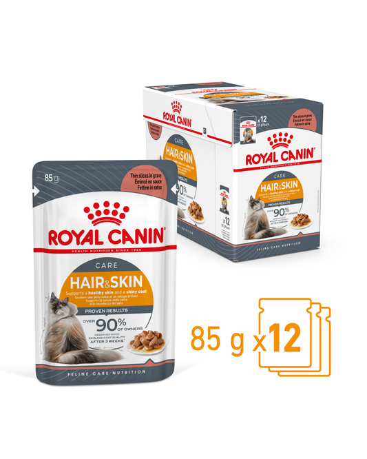 Royal Canin Hair & Skin Care Cat Wet Food Pouches in Gravy