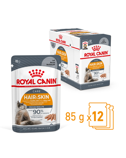 Royal Canin Hair & Skin Care Cat Wet Food Pouches in Loaf