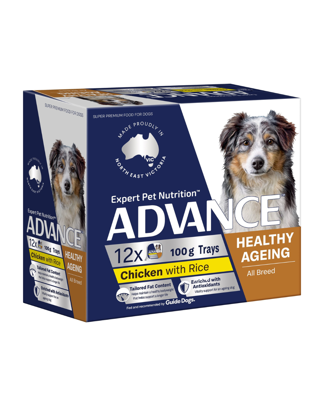 ADVANCE Wet Healthy Ageing Dog Food Chicken with Rice 100g x 12