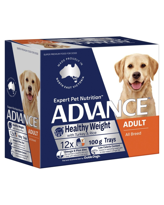 ADVANCE Wet Adult Dog Healthy Weight with Turkey & Rice 100g x 12