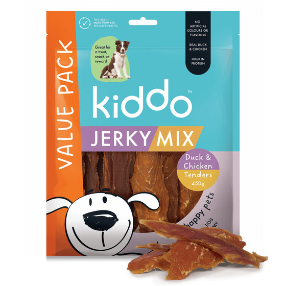 KIDDO Value Jerky Chicken & Duck Mix Dog Treats 450g