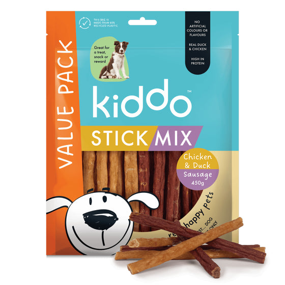 KIDDO Value Stick Chicken & Duck Mix Dog Treats 450g
