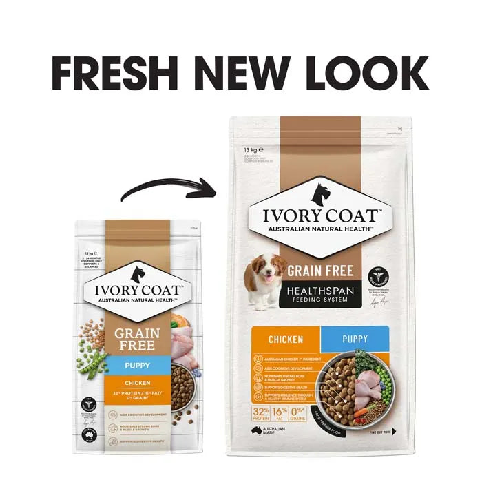 Ivory Coat Grain Free Puppy All Breeds Dry Dog Food Chicken
