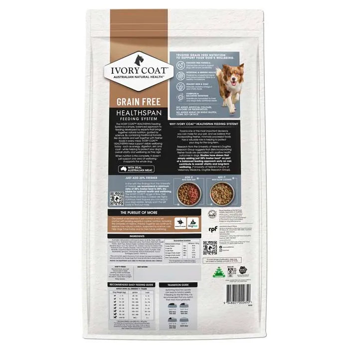 Ivory Coat Grain Free Adult All Breeds Dry Dog Food Lamb & Sardine