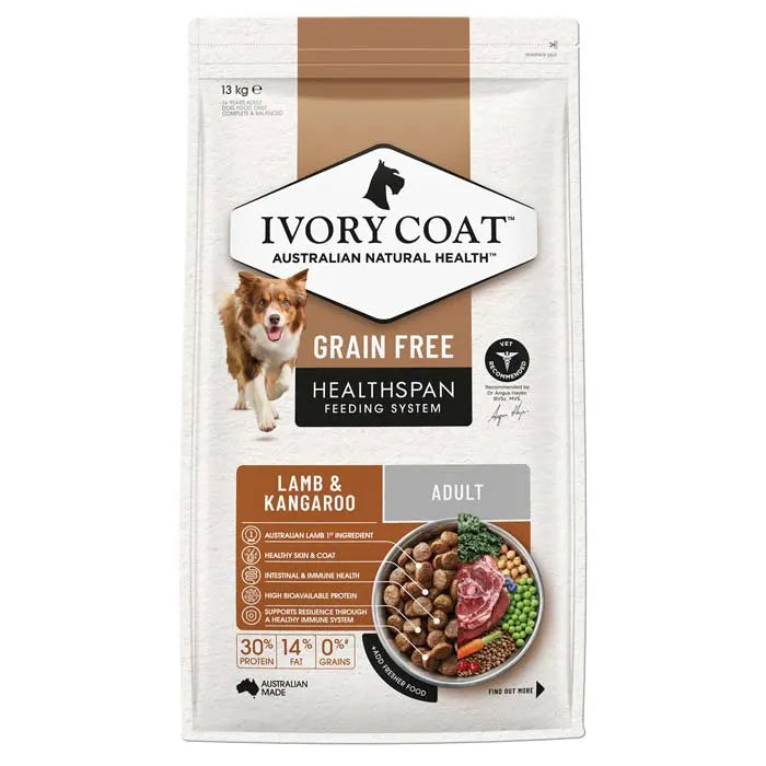 Ivory Coat Grain Free Adult All Breeds Dry Dog Food Lamb & Kangaroo