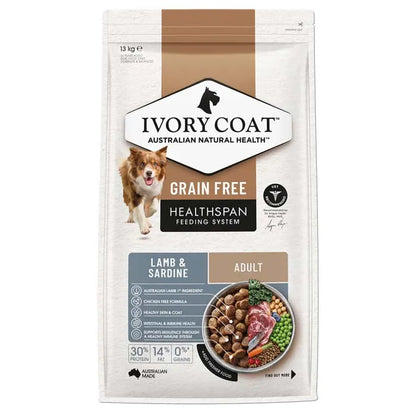 Ivory Coat Grain Free Adult All Breeds Dry Dog Food Lamb & Sardine