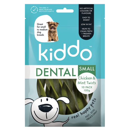 KIDDO Dental Chicken & Mint Dog Twists Small 10 Pack