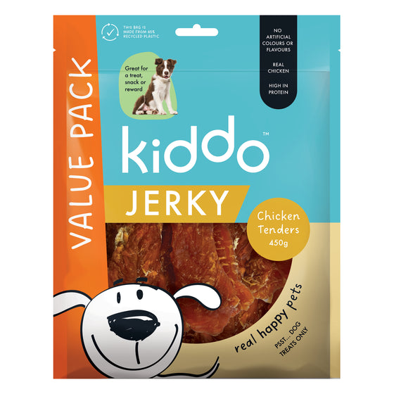 KIDDO Value Jerky Chicken Tenders Dog Treats 450g