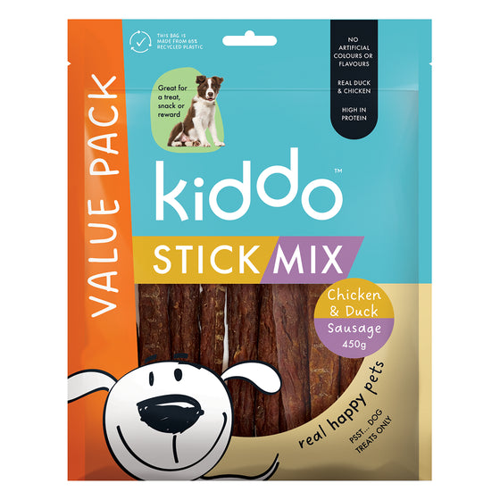 KIDDO Value Stick Chicken & Duck Mix Dog Treats 450g