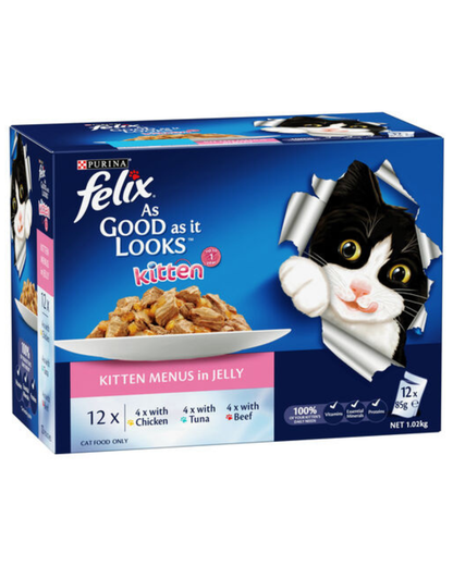 Felix Kitten As Good As It Looks Kitten Menus in Jelly