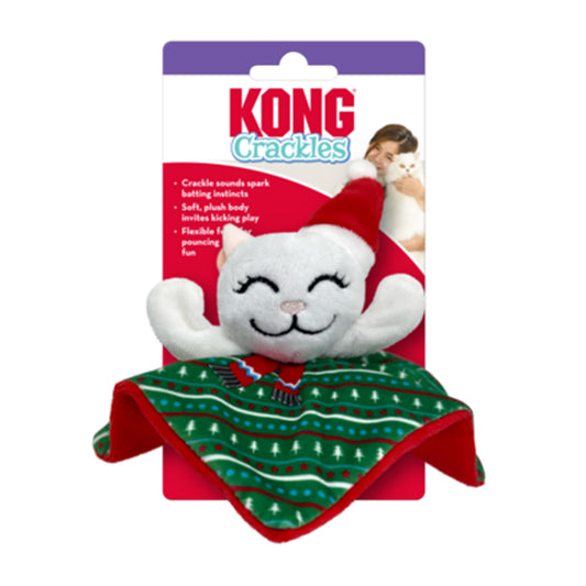 KONG Holiday Crackles Santa Kitty Cat Toy