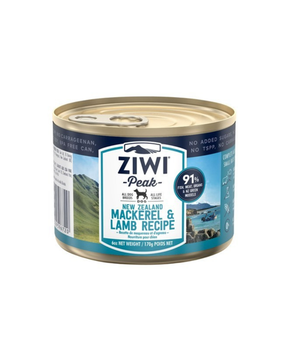 ZIWI Peak Mackerel & Lamb Dog Food Cans 170g