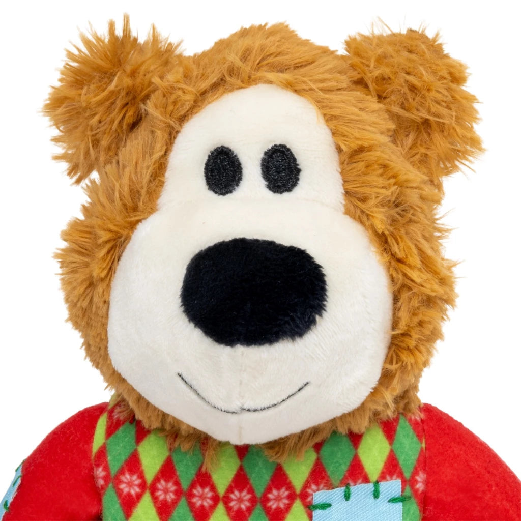 KONG Holiday Wild Knot Sweater Bear Red Dog Toy S/M